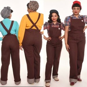 Freddie’s of Pinewood Brown Dungaree Overalls